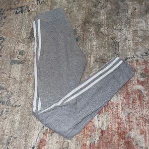 Adidas Gray Three Stripped Leggings